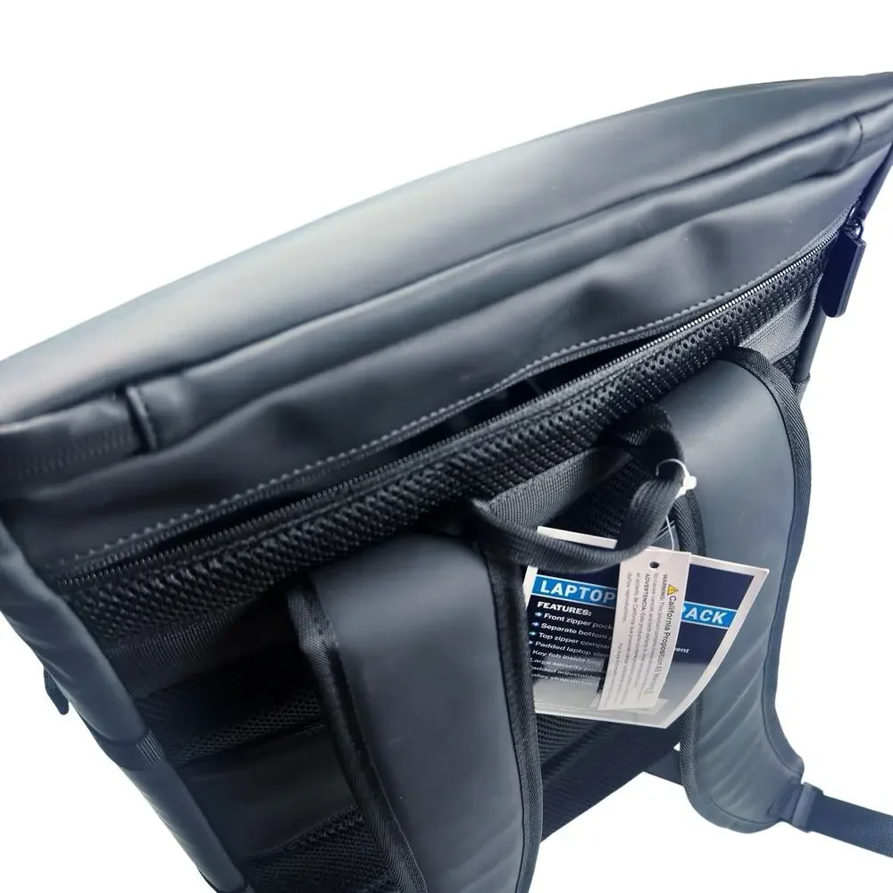 Duchamp London | Men | Black Rubberized Commuter Utility Travel Laptop Backpack